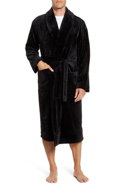 Shop Majestic Snowball Plush Robe In Black