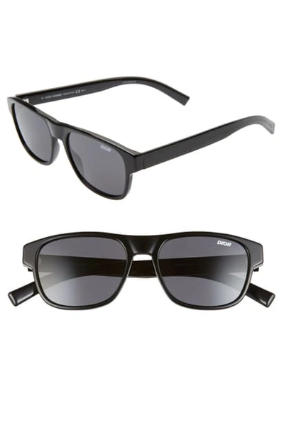Shop Dior Flag 54mm Sunglasses In Black/ Gray Blue
