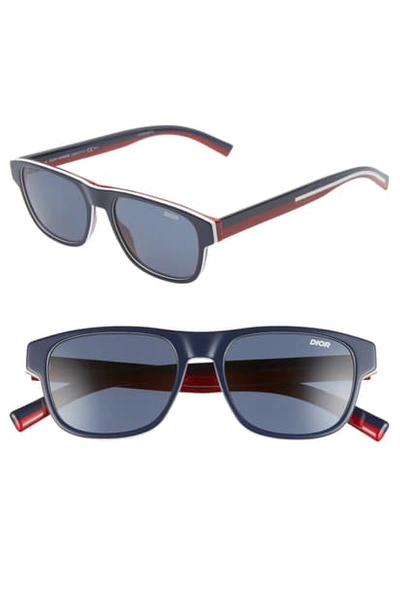 Shop Dior Flag 54mm Sunglasses In Blue Multi