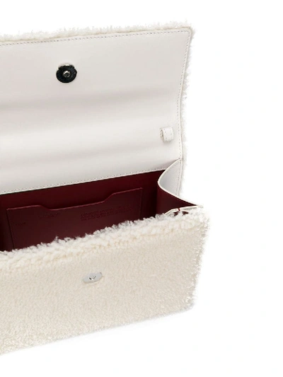 Shop Off-white 2.8 Jitney Shearling Top-handle Bag