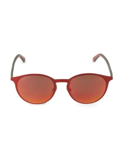 Shop Gucci 52mm Oval Sunglasses In Rouge Gree