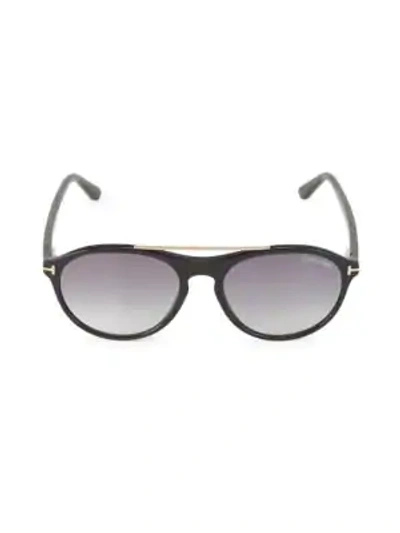 Shop Tom Ford 53mm Round Sunglasses In Black