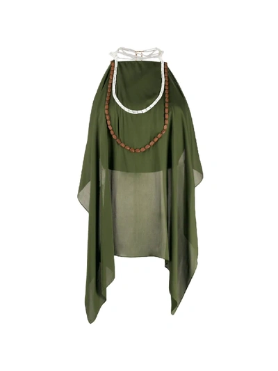 Shop Jacquemus Draped Blouse In Green