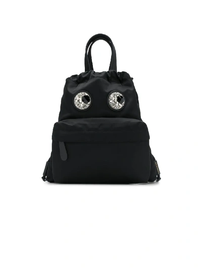 Shop Anya Hindmarch Embellished Eye Backpack In Black