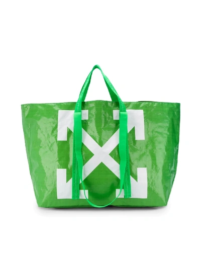 Shop Off-white Arrow Print Tote In Green