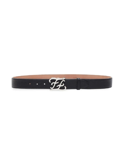Shop Fendi Karligraphy Buckle Belt In Black