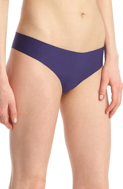 Shop Commando 'butter' Stretch Modal Thong In Blackberry