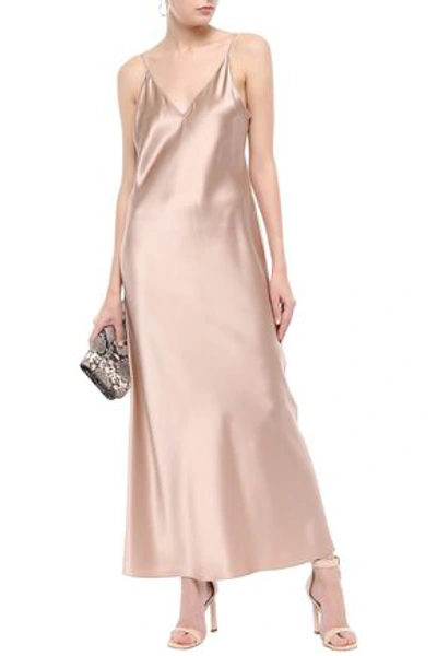 Shop Joseph Silk-satin Maxi Slip Dress In Rose Gold