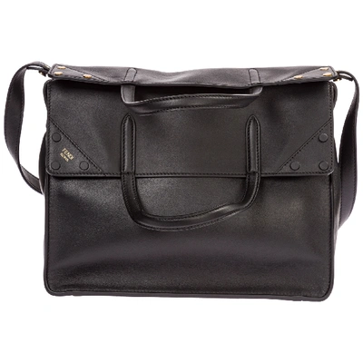 Shop Fendi Women's Leather Shoulder Bag Flip In Black