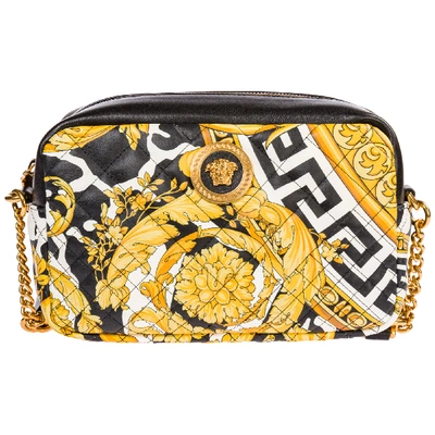 Shop Versace Women's Leather Cross-body Messenger Shoulder Bag In Yellow