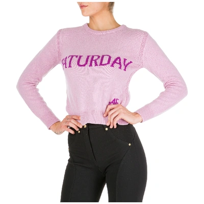 Alberta Ferretti Women's Jumper Sweater Crew Neck Round Rainbow Week  Saturday In Pink | ModeSens
