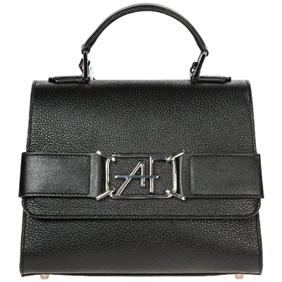 Shop Alberta Ferretti Women's Leather Handbag Shopping Bag Purse In Black