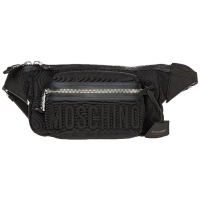 Shop Moschino Men's Belt Bum Bag Hip Pouch In Black