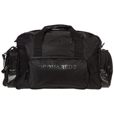 Shop Dsquared2 Travel Duffle Weekend Shoulder Bag Nylon In Black