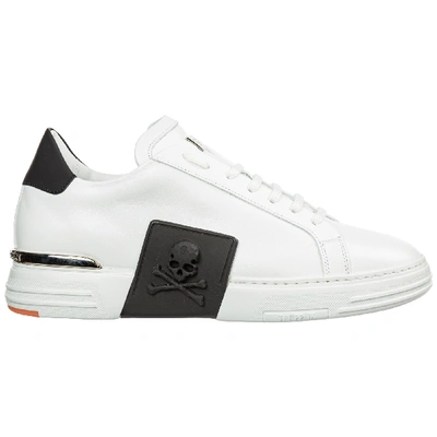 Shop Philipp Plein Men's Shoes Leather Trainers Sneakers Phantom In White