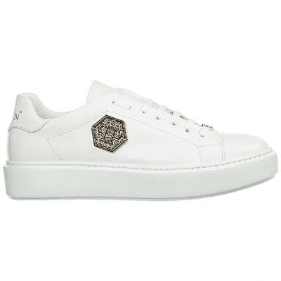 Shop Philipp Plein Men's Shoes Leather Trainers Sneakers In White
