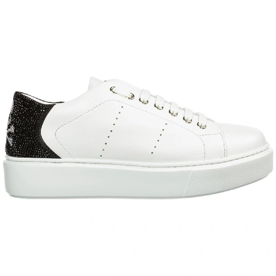 Shop Philipp Plein Women's Shoes Leather Trainers Sneakers Skull In White