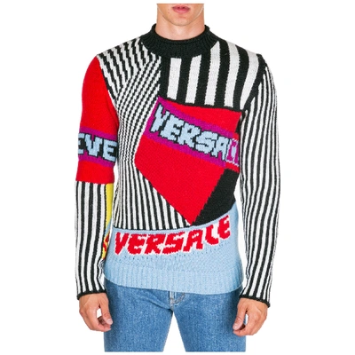 Shop Versace Men's Jumper Sweater Pullover In White