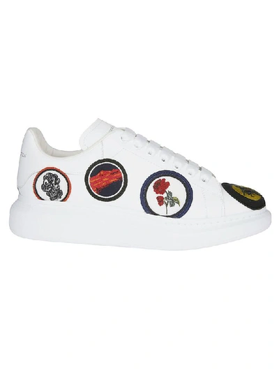 Shop Alexander Mcqueen Badge Embroidered Sneakers In White