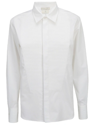 Shop Bottega Veneta Ribbed Texture Detail Shirt In White
