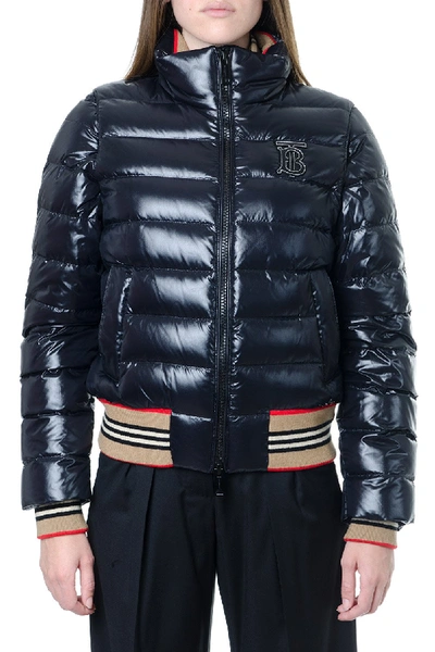 Shop Burberry Detachable Sleeve Icon Stripe Detail Puffer Jacket In Multi