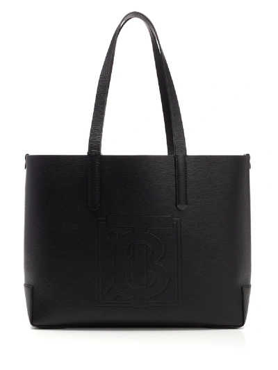Shop Burberry Embossed Monogram Motif Tote Bag In Black