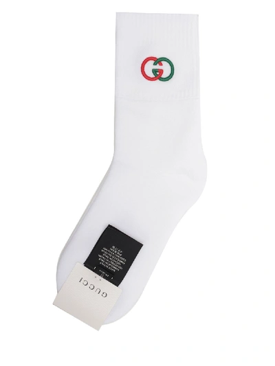 Shop Gucci Gg Logo Socks In White