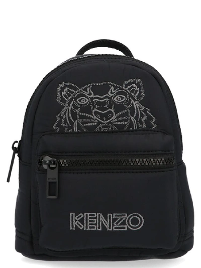 Shop Kenzo Tiger Logo Embroidered Mini Backpack In Black
