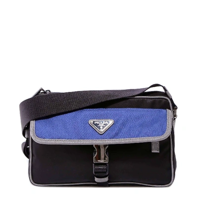 Shop Prada Logo Plaque Shoulder Bag In Multi