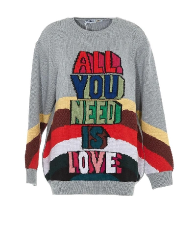 Shop Stella Mccartney All You Need Is Love Embroidered Sweater In Multi