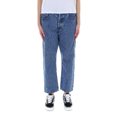 Shop Levi's Vendor  501 Cropped Jeans In Blue
