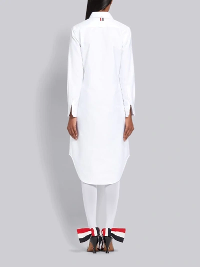 Shop Thom Browne Duck Embroidered Shirtdress In White