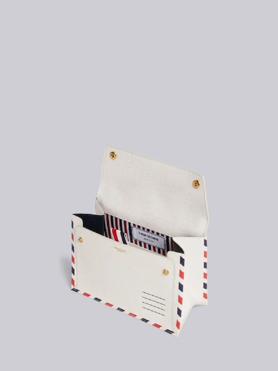 Shop Thom Browne Mail Clutch In White