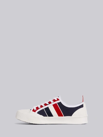 Shop Thom Browne Rwb-stripe Low-top Sneakers In Red