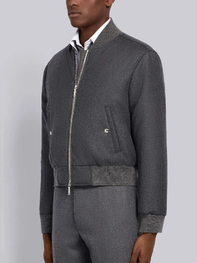 Shop Thom Browne Classic Bomber Jacket In Grey