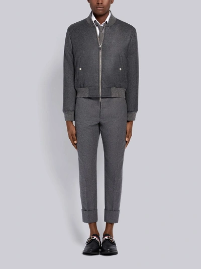 Shop Thom Browne Classic Bomber Jacket In Grey