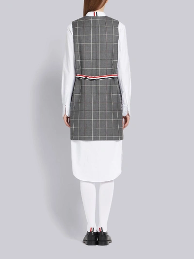 Shop Thom Browne Windowpane Vest Mini Dress In Grey