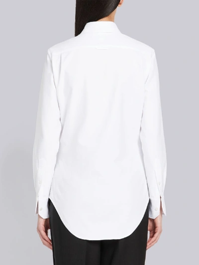 Shop Thom Browne White Pique Trompe L'oeil Bow Tie Button Down Shirt