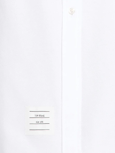Shop Thom Browne Trompe L'oeil Tie Piqué Shirtdress In White
