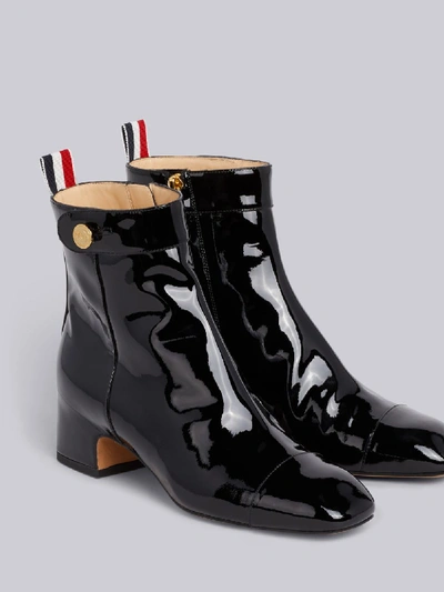 Shop Thom Browne Block Heel Ankle Boot In Black