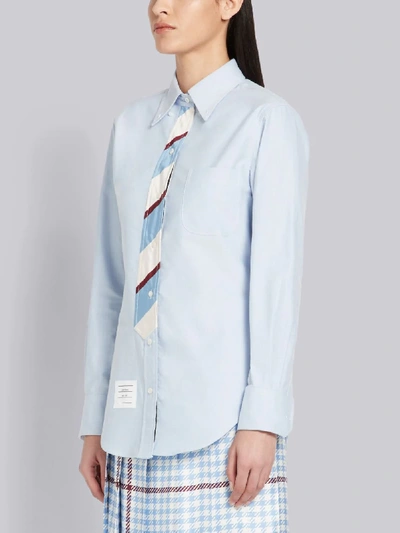 Shop Thom Browne Trompe L'oeil Bow Tie Oxford Shirt In Blue
