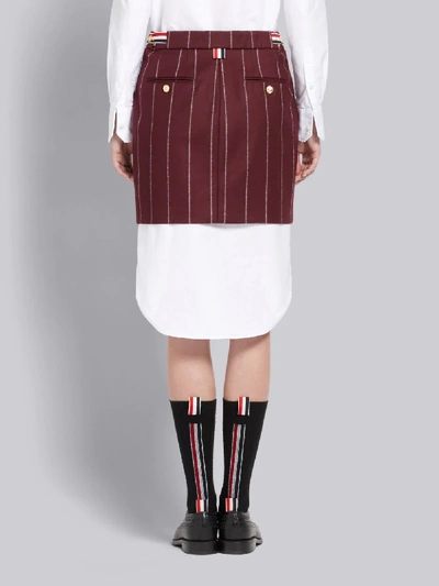 Shop Thom Browne Shadow Stripe Mens Fit Miniskirt In Red