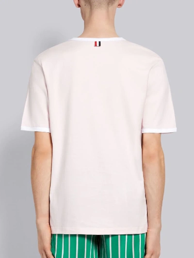 Shop Thom Browne Ringer T-shirt In Pink