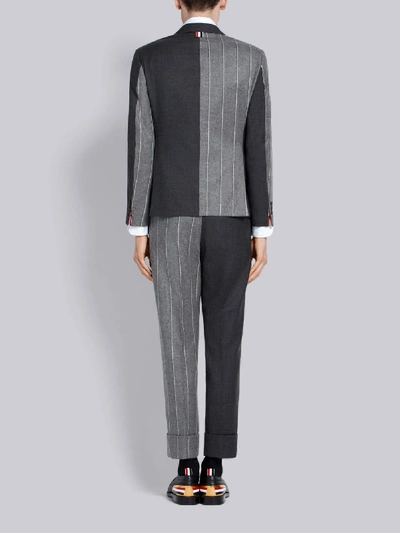 Shop Thom Browne Medium Grey Super 120s Shadow Stripe Suit