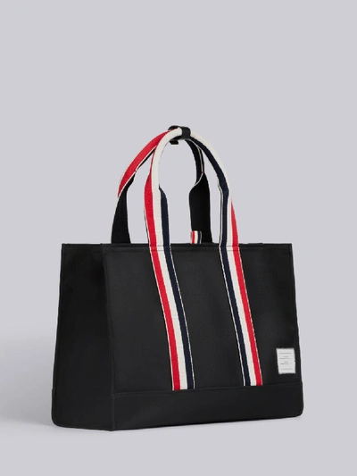 Shop Thom Browne East-west Nylon Tote Bag In Black