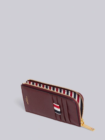 Shop Thom Browne Deerskin Exclusive Half Zip-around Wallet In Red