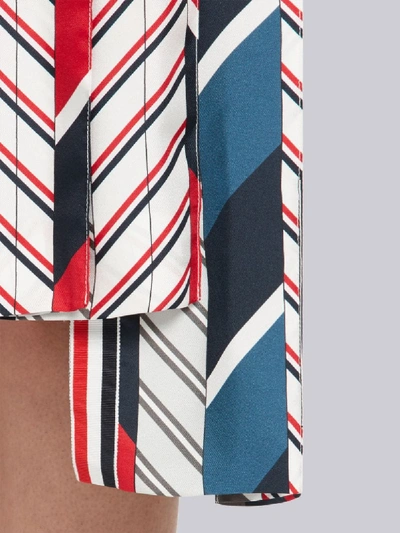 Shop Thom Browne Repp Stripe Tie Collage Silk Skirt In Blue