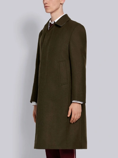 Shop Thom Browne Relaxed Bal Collar Overcoat In Green