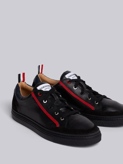 Shop Thom Browne Calfskin Rubber Cupsole Sneaker In Black