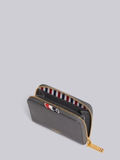 Shop Thom Browne Dark Grey Pebbled Zip Around Wallet